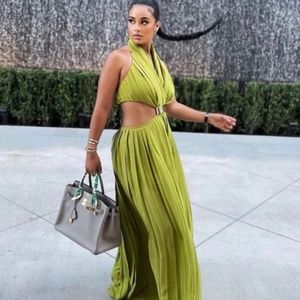 Hanifa Carmen jumpsuit in emerald green